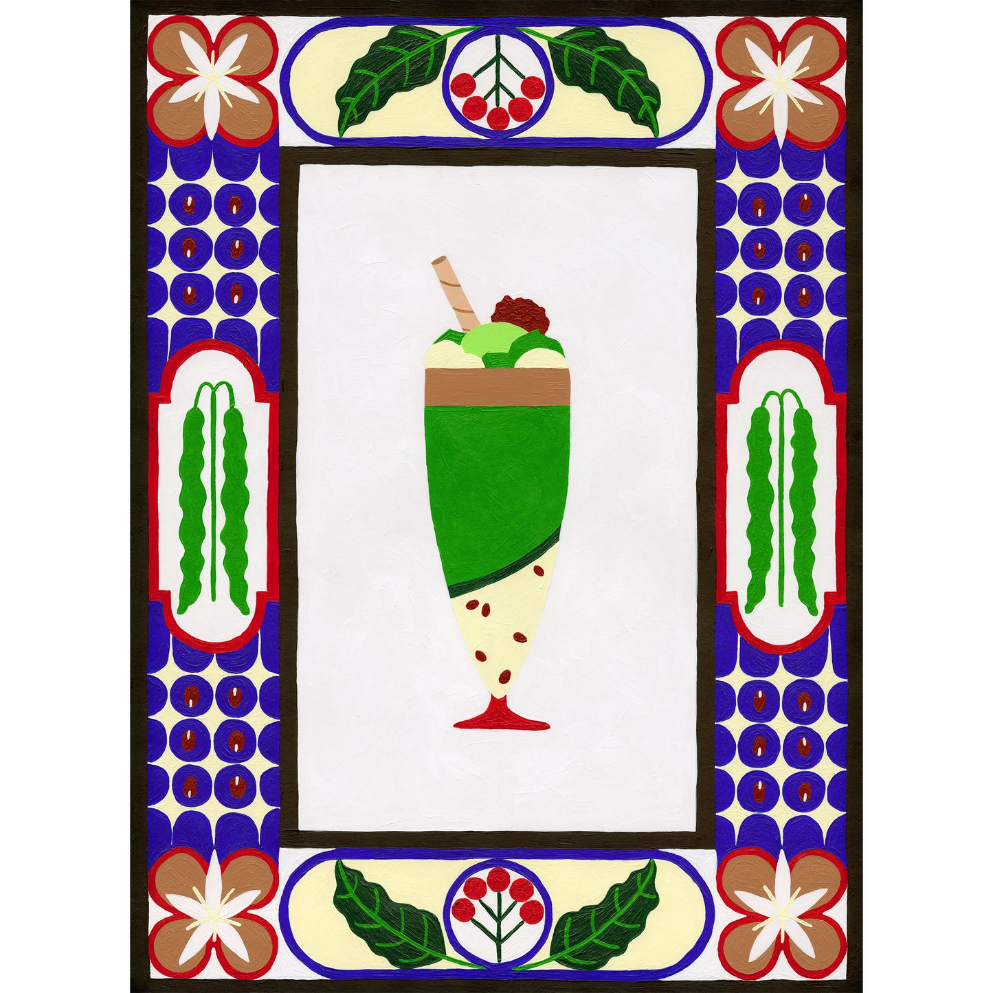 Adzuki Matcha Coffee Parfait Print