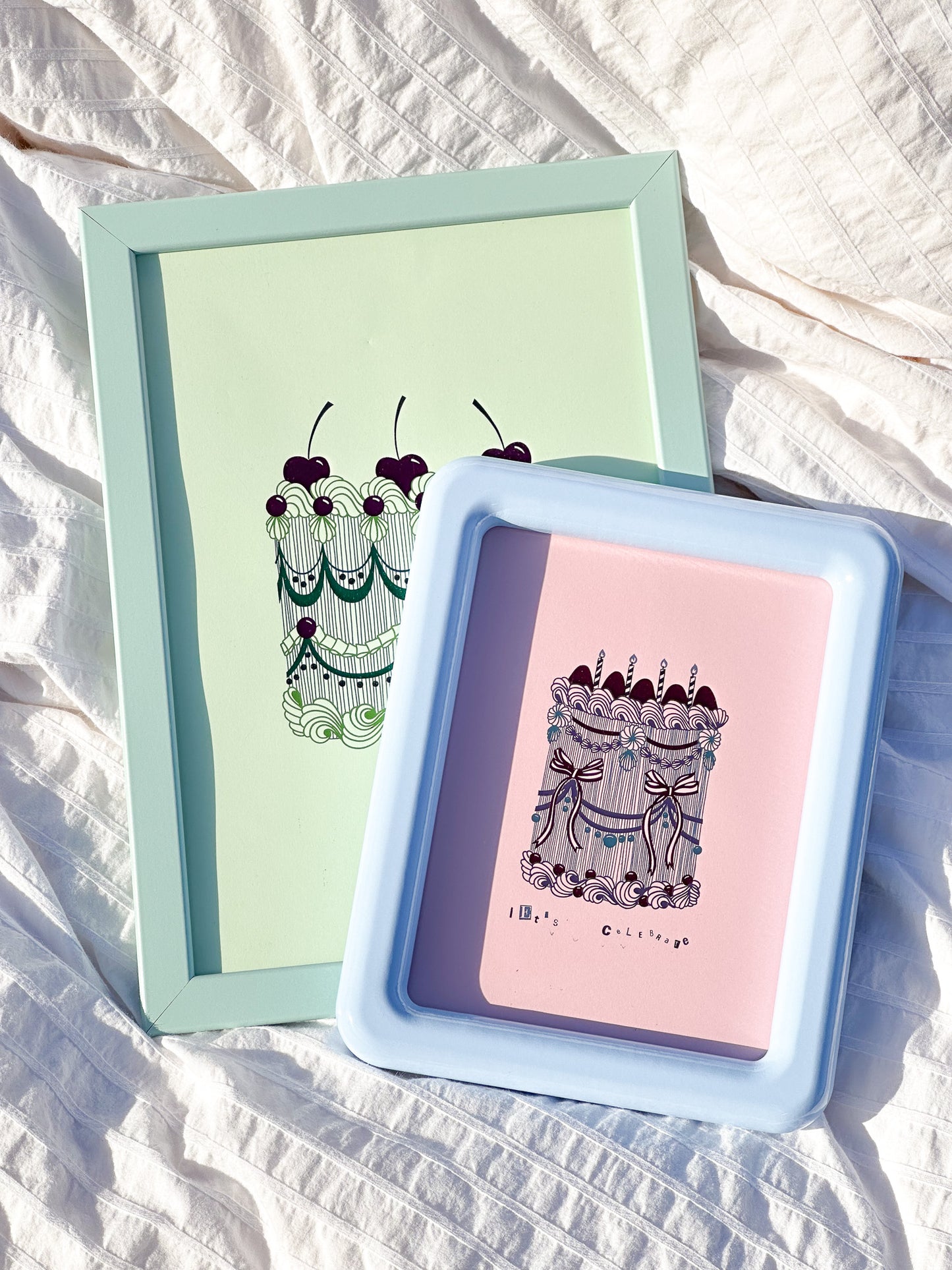 Merry Cherry Cake Foiled Print