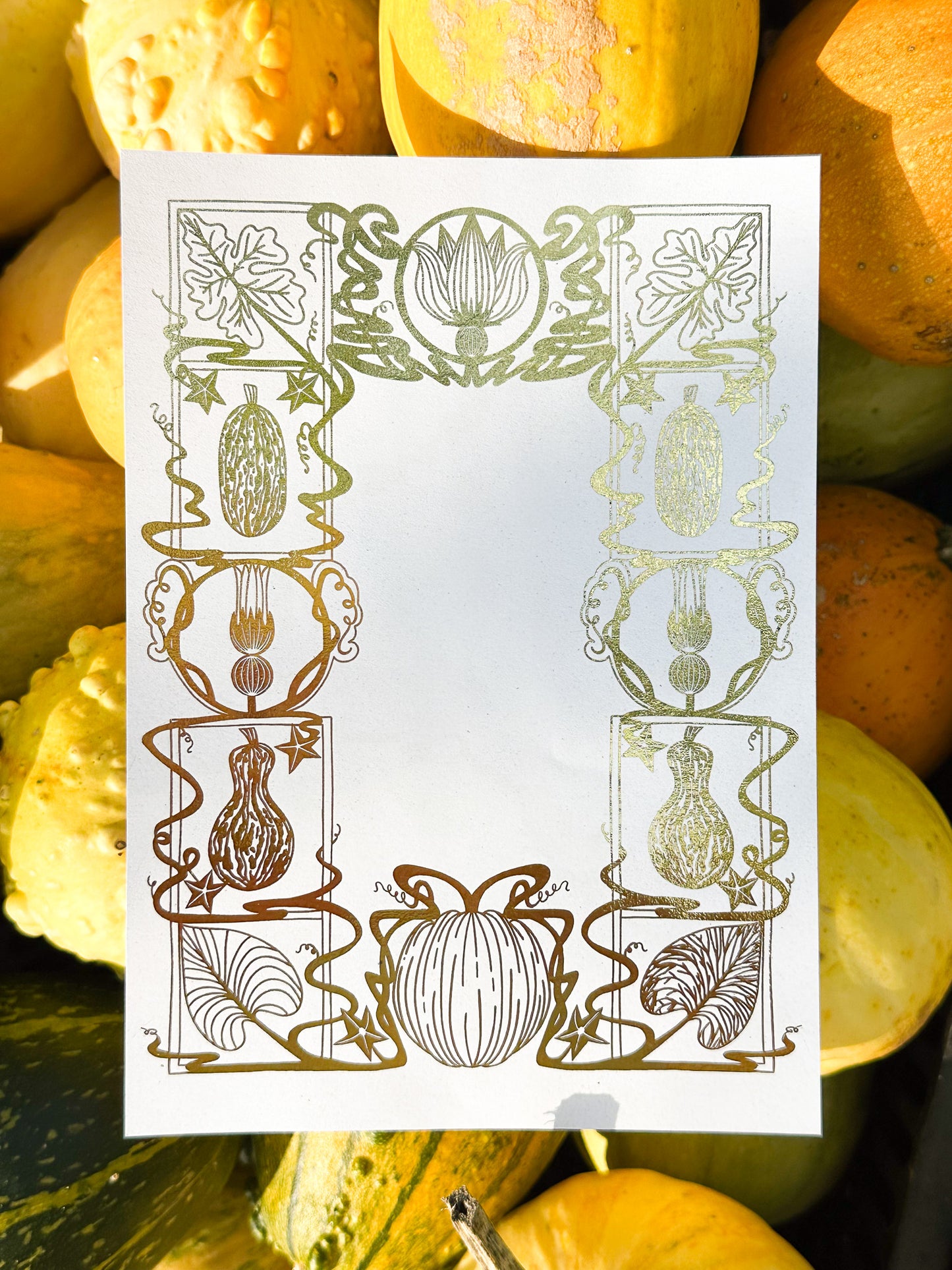 Pumpkin Patch Gold or Silver Print