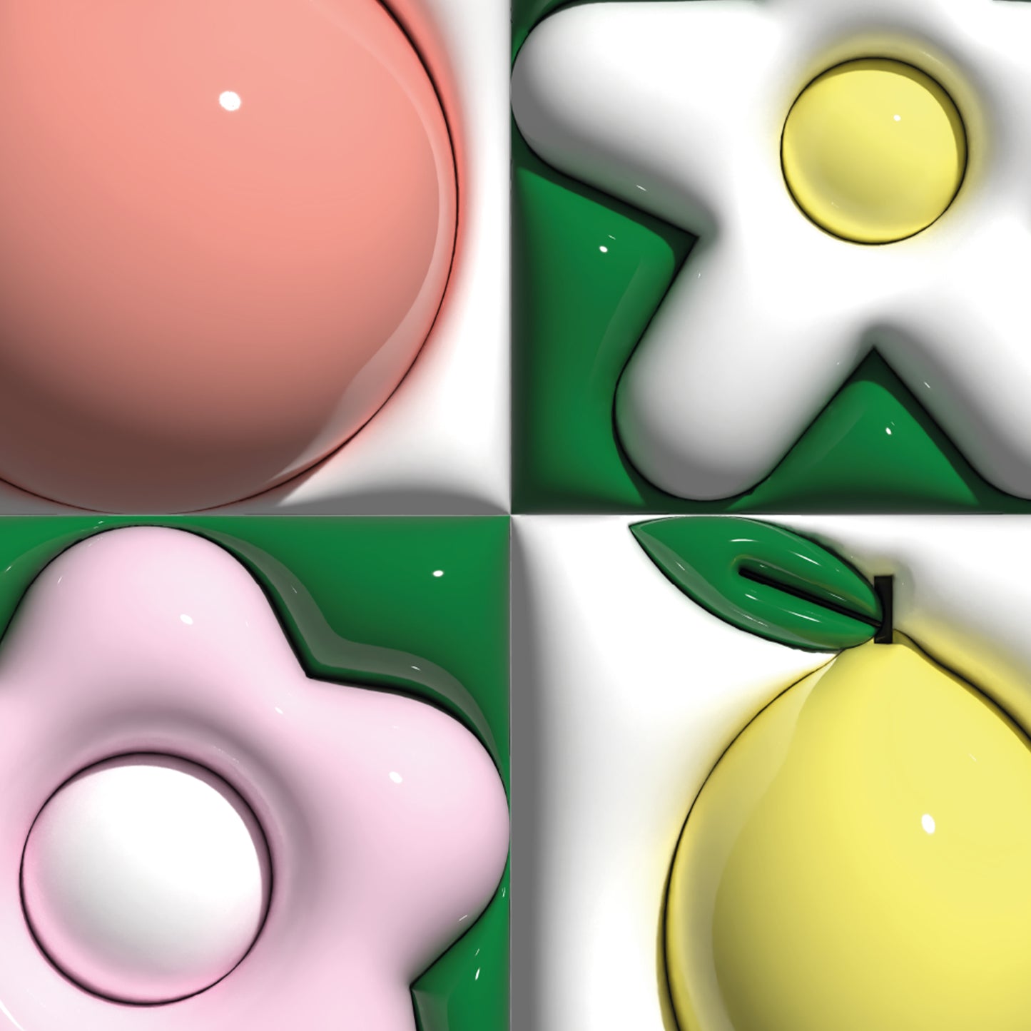 Pears, Peaches and Lemons 3D Print