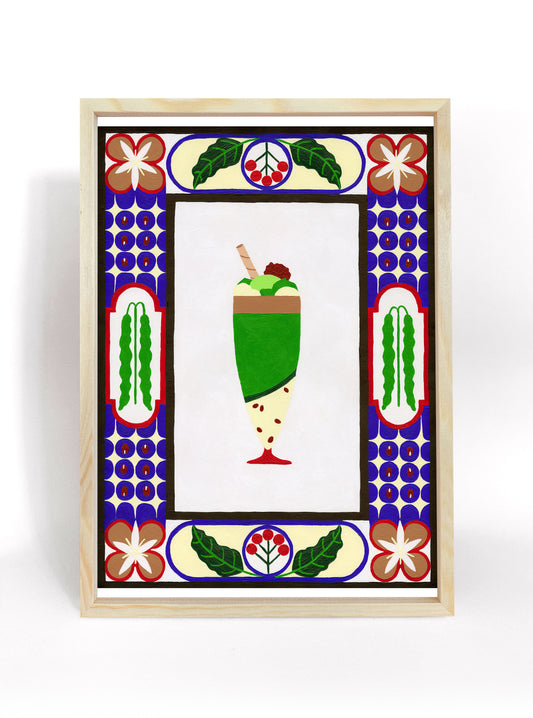 Adzuki Matcha Coffee Parfait Print