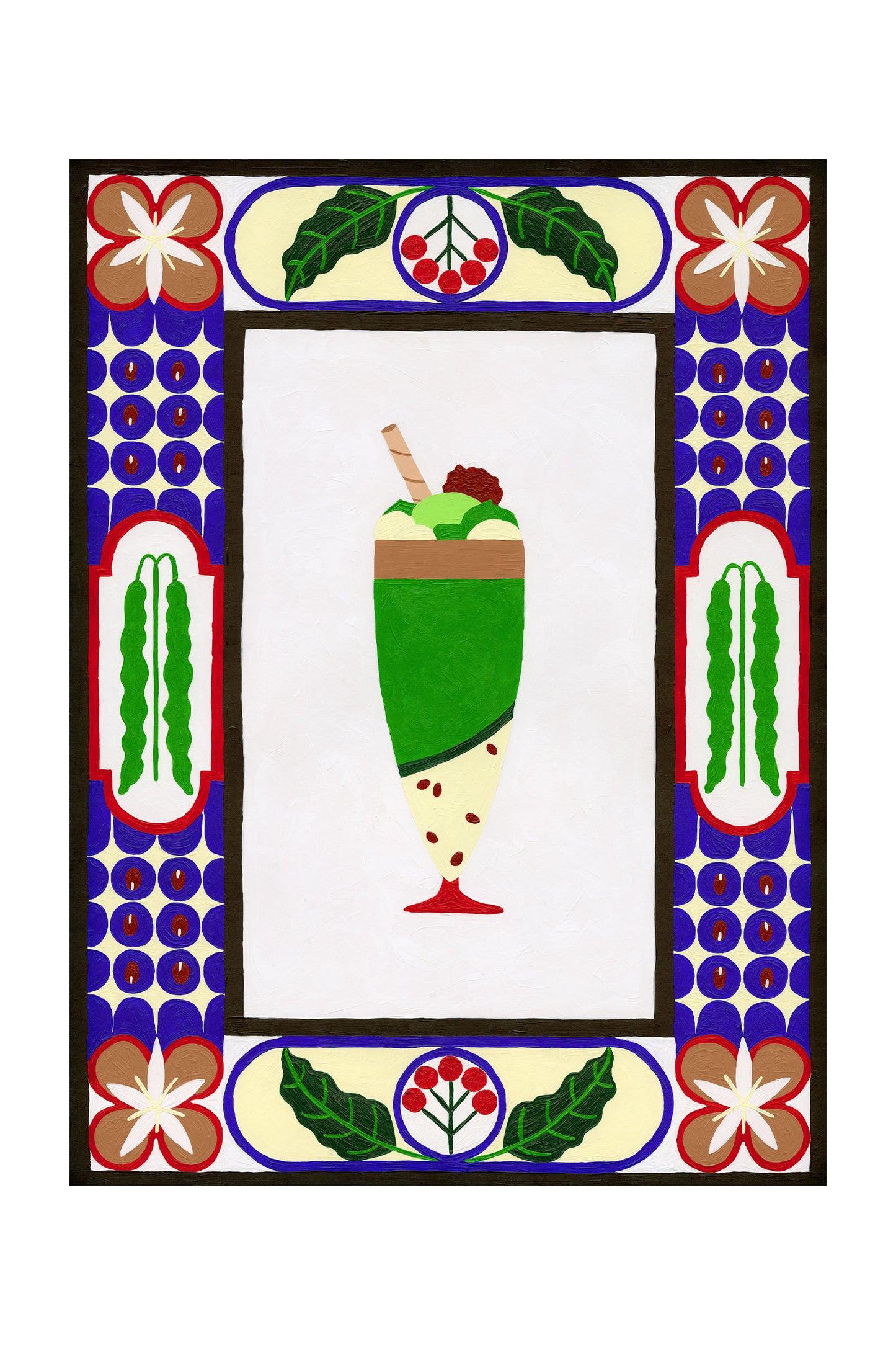 Adzuki Matcha Coffee Parfait Print
