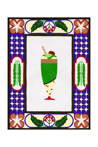 Adzuki Matcha Coffee Parfait Print