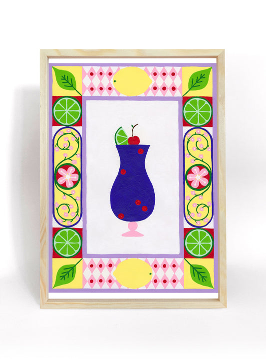 Citrus and Berries Cocktail Print
