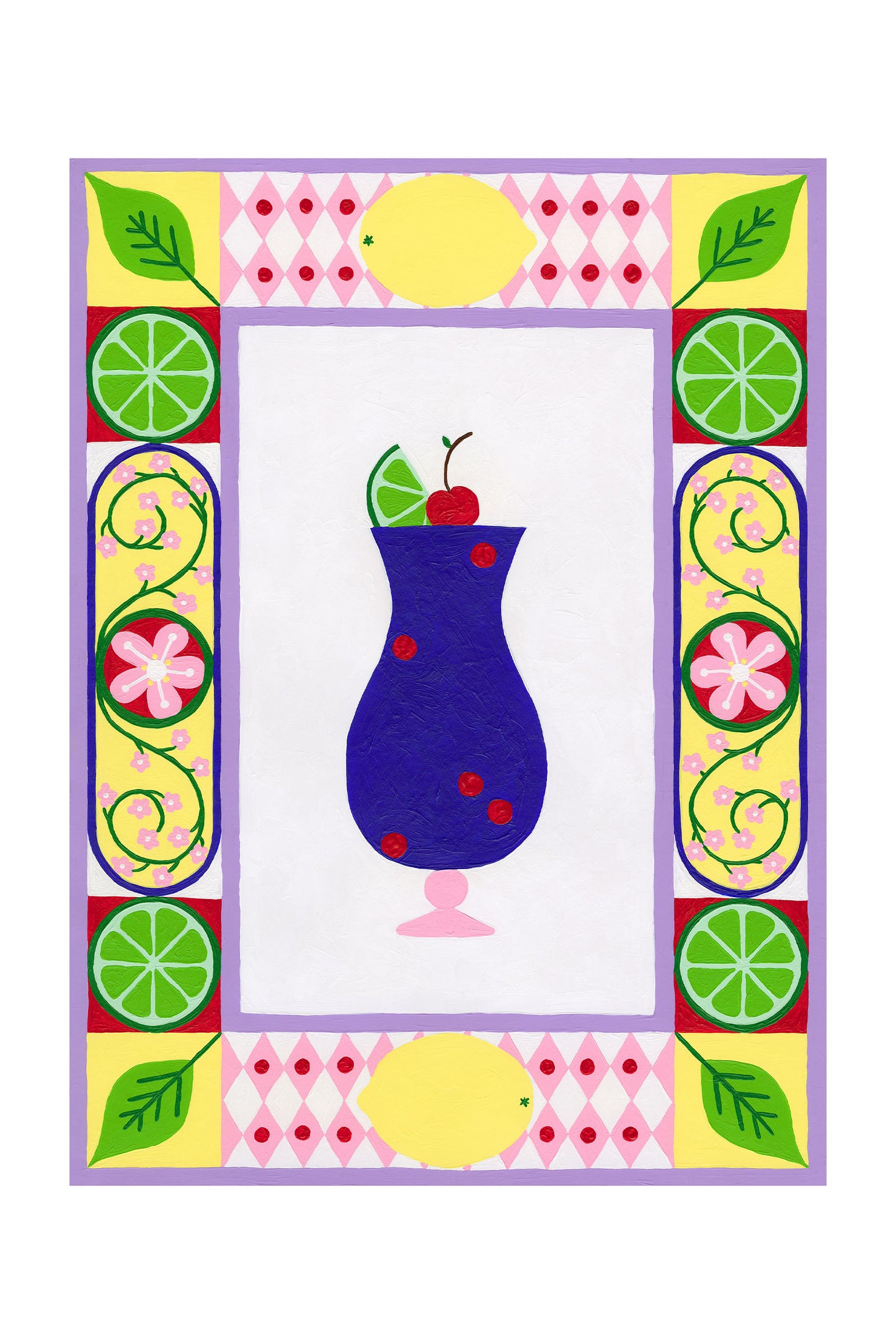 Citrus and Berries Cocktail Print
