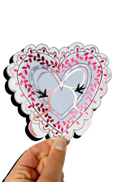Blue Vintage Heart - Bookmard/Card