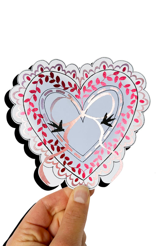 Blue Vintage Heart - Bookmard/Card