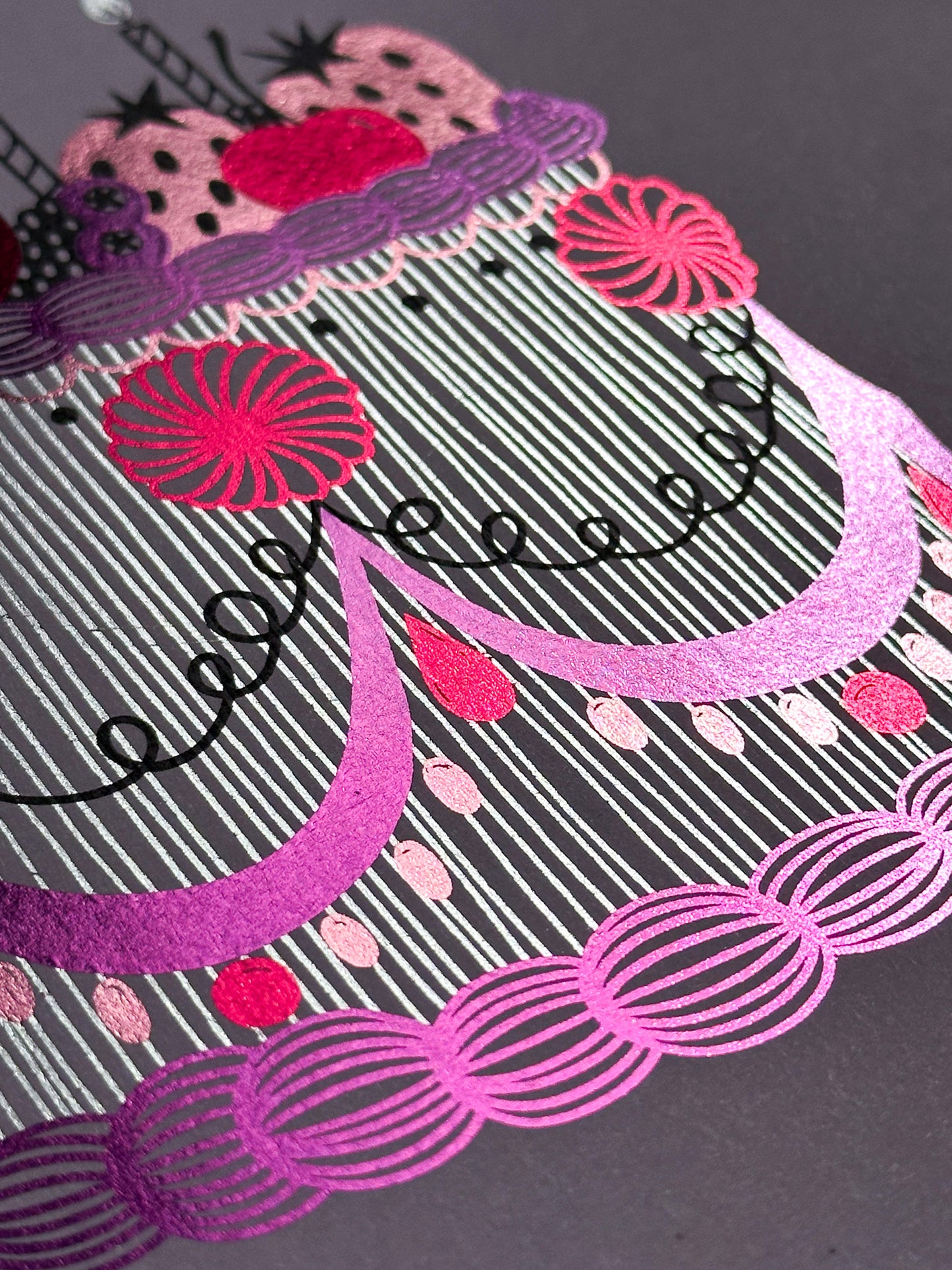 Very Berry Cake Foiled Print