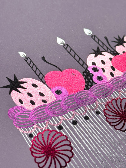 Very Berry Cake Foiled Print