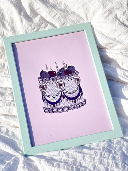 Very Berry Cake Foiled Print