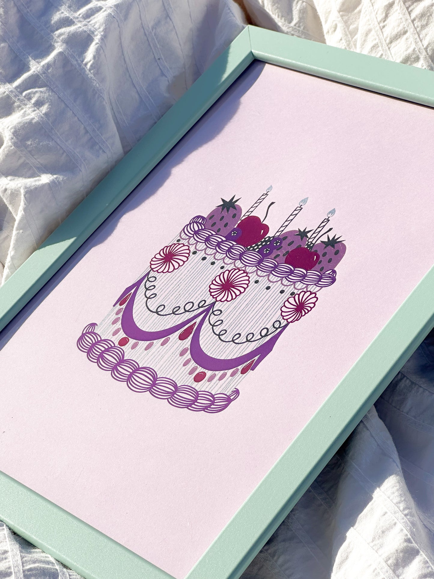 Very Berry Cake Foiled Print