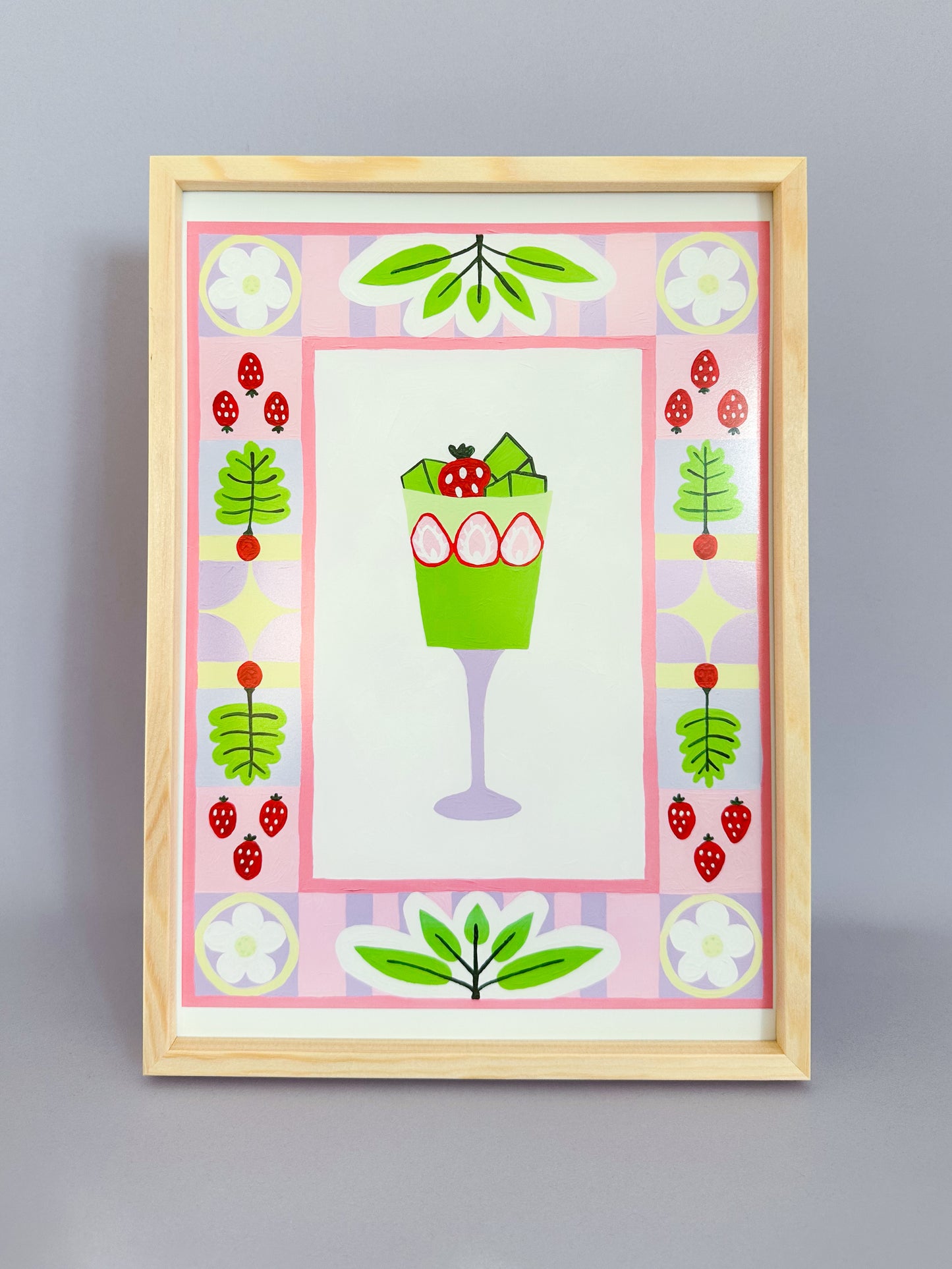 Matcha Strawberry Parfait Print