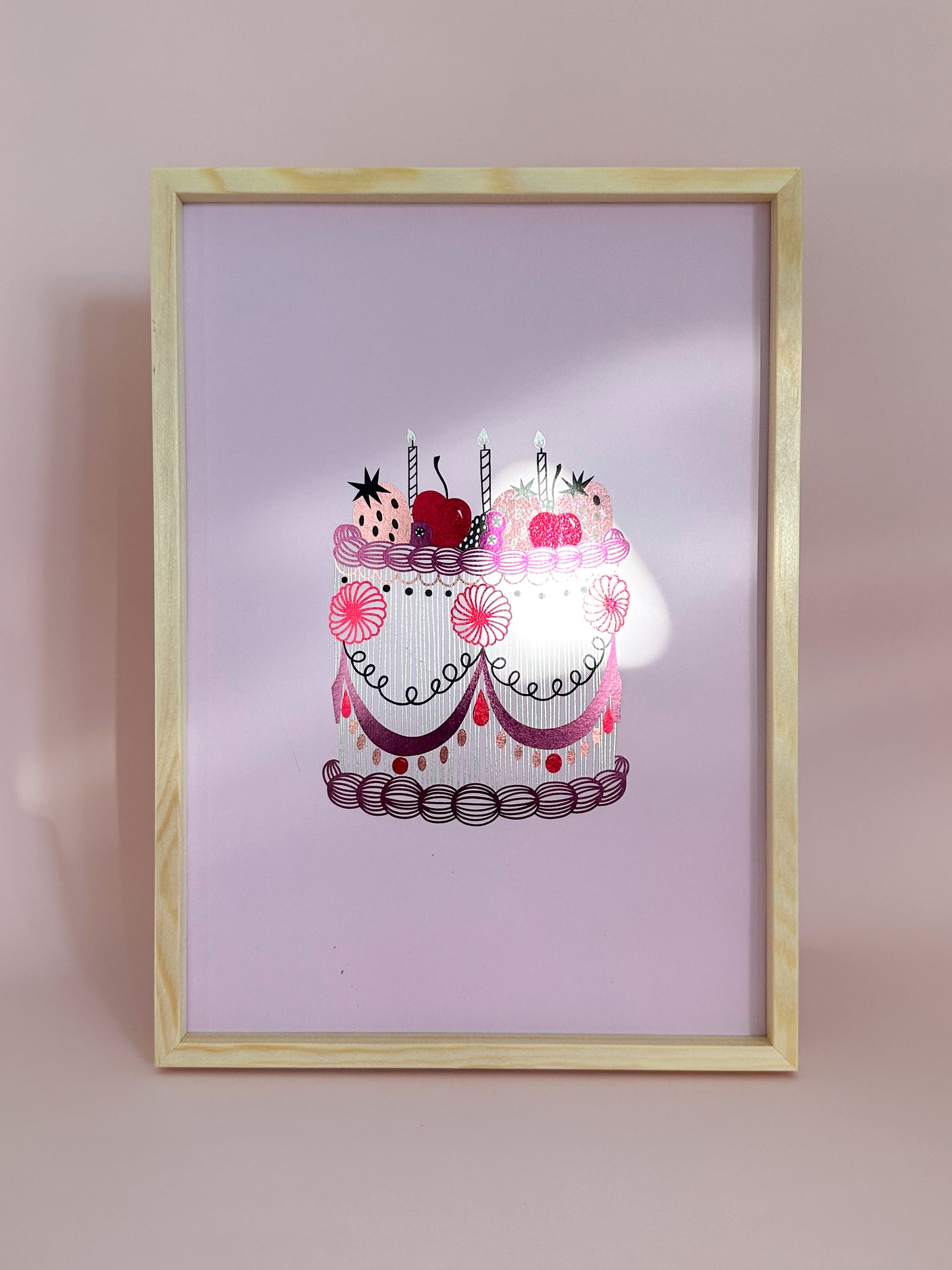 Very Berry Cake Foiled Print