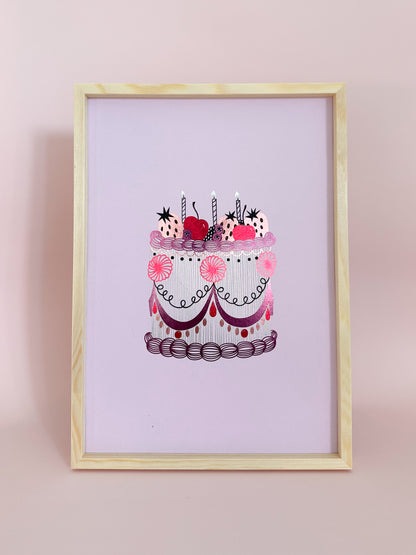 Very Berry Cake Foiled Print