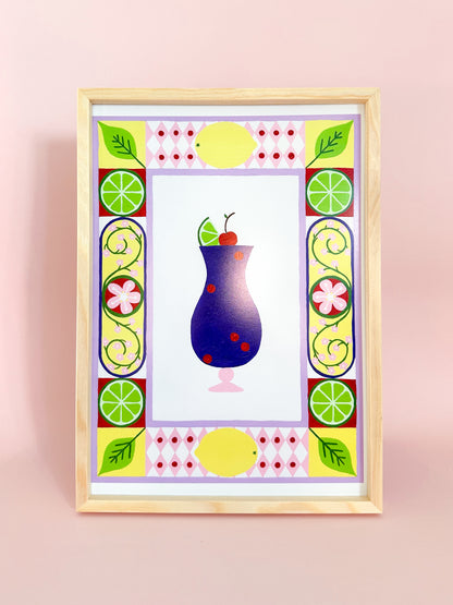 Citrus and Berries Cocktail Print