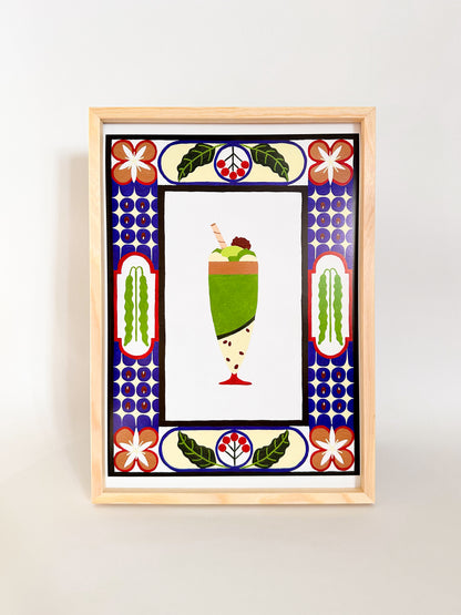 Adzuki Matcha Coffee Parfait Print