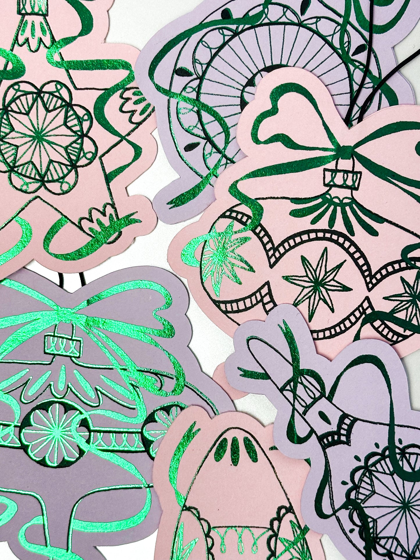 Handmade Paper Baubles - PINK/LILA