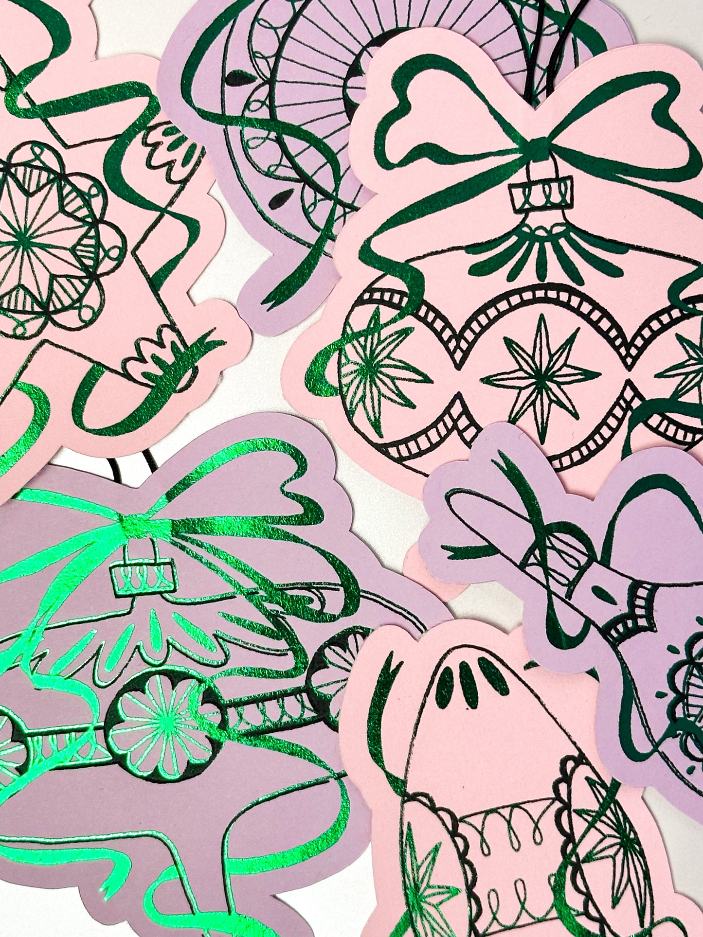 Handmade Paper Baubles - PINK/LILA