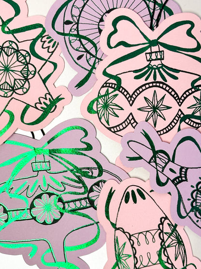 Handmade Paper Baubles - PINK/LILA