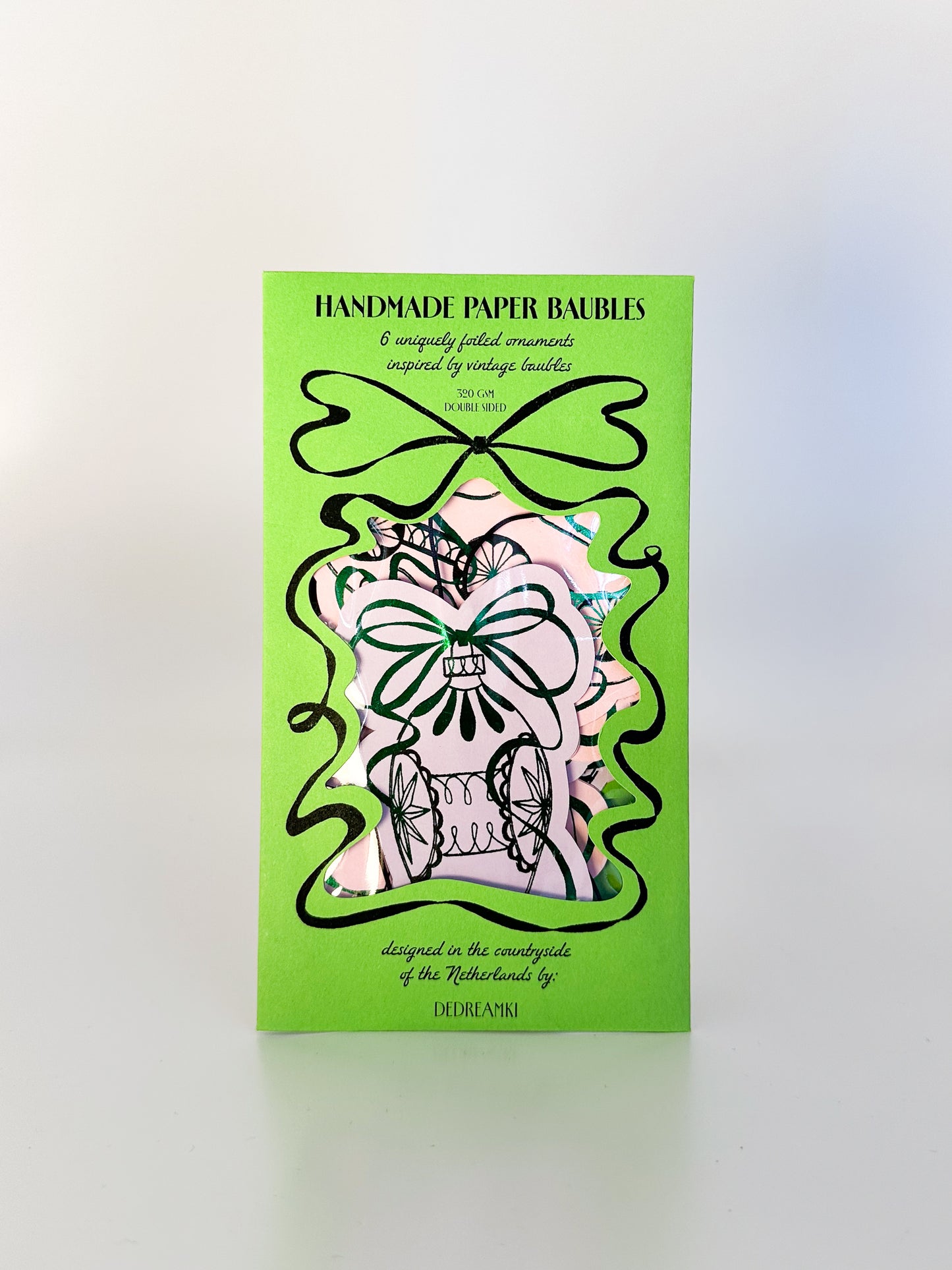 Handmade Paper Baubles - PINK/LILA