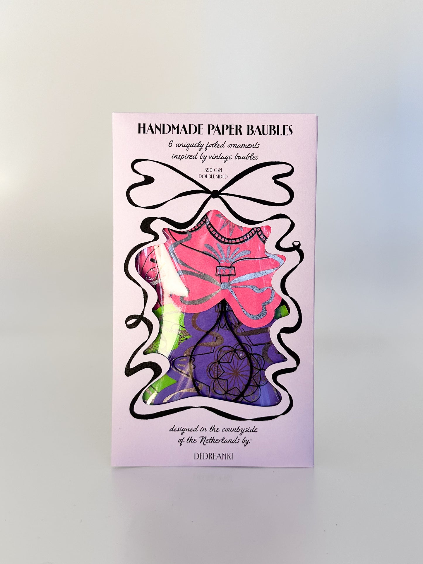 Handmade Paper Baubles - FUCHSIA/GREEN/PURPLE