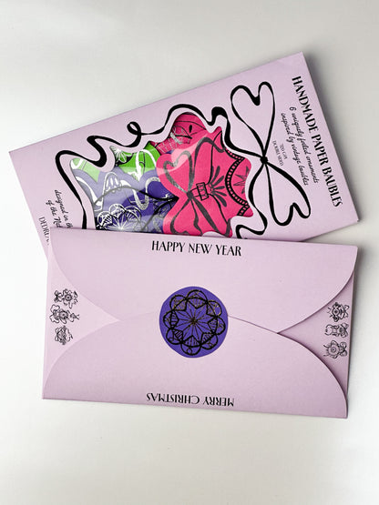 Handmade Paper Baubles - RED/GREEN