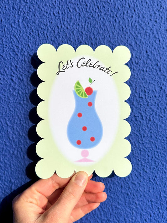 Blue Cocktail - Greeting Card+Pearl Envelope