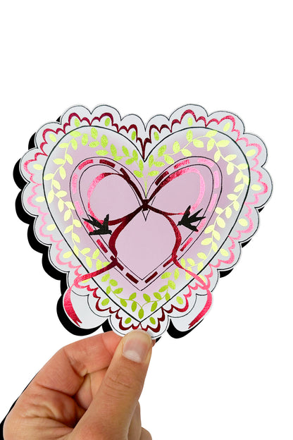 Pink Vintage Heart - Bookmard/Card