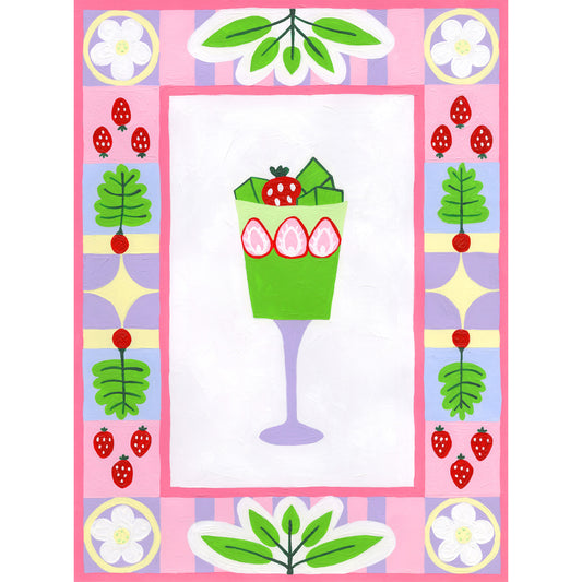 Matcha Strawberry Parfait Print