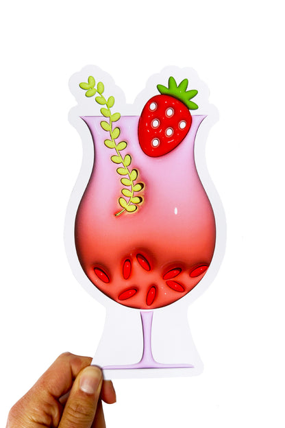 Strawberry Drink - 3D Bookmark