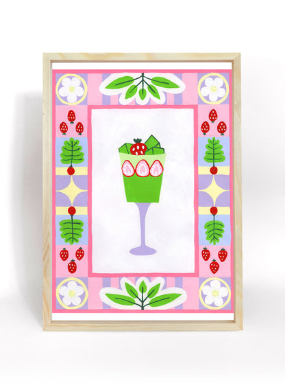 Matcha Strawberry Parfait Print