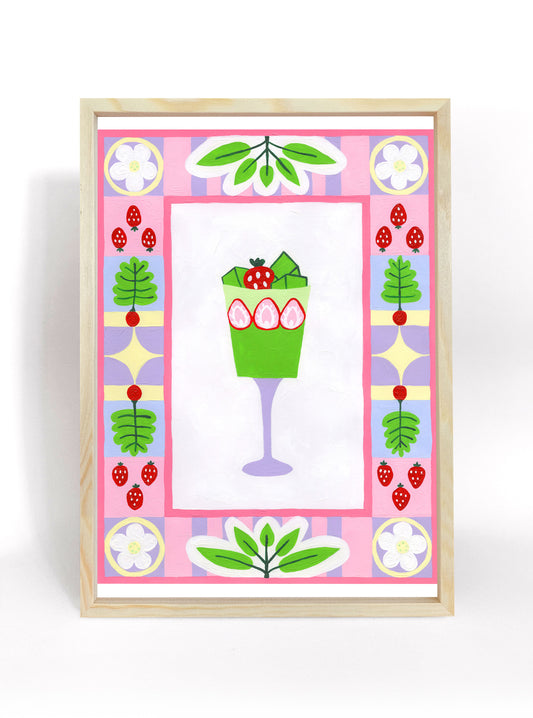 Matcha Strawberry Parfait Print