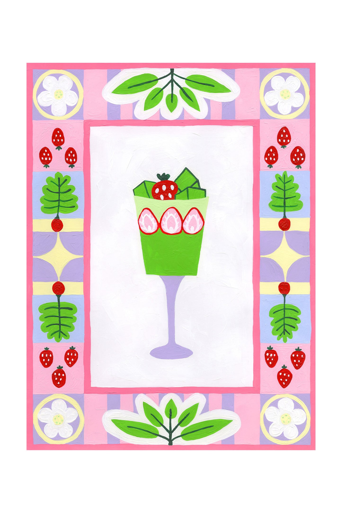 Matcha Strawberry Parfait Print