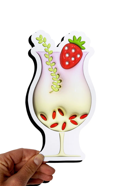 Strawberry Vanilla Drink - 3D Bookmark
