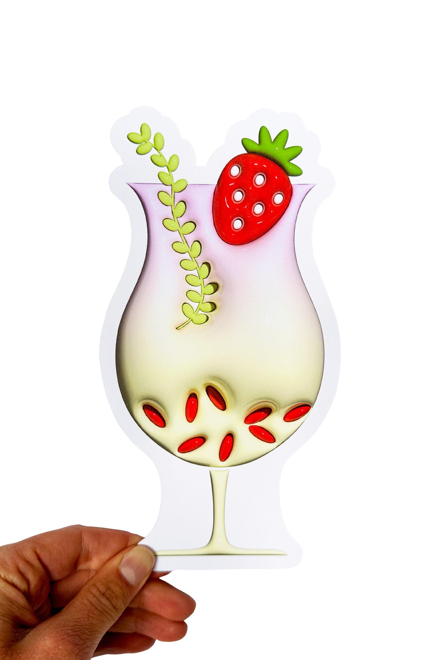Strawberry Vanilla Drink - 3D Bookmark