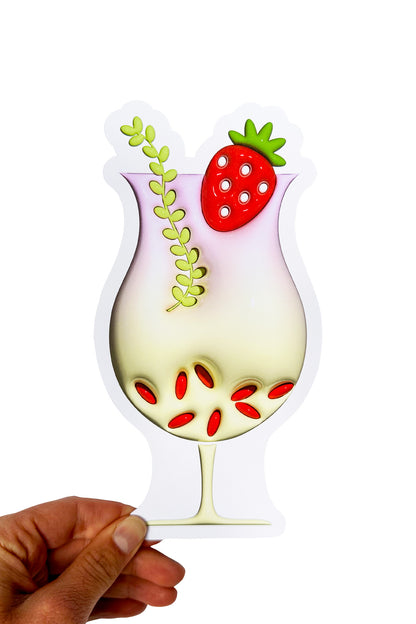 Strawberry Vanilla Drink - 3D Bookmark