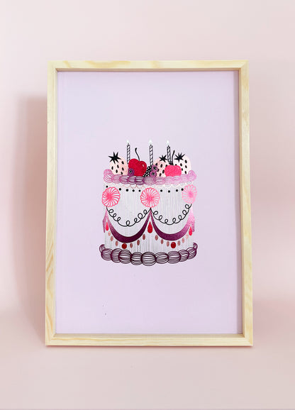 Very Berry Cake Foiled Print