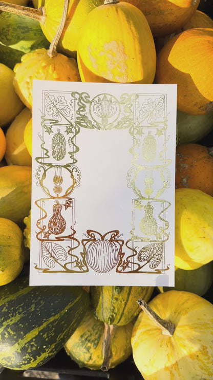 Pumpkin Patch Gold or Silver Print