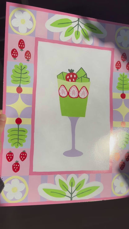 Matcha Strawberry Parfait Print